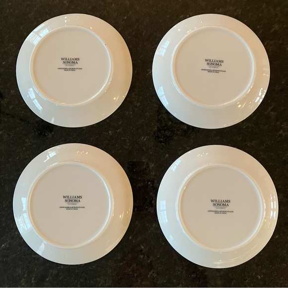New Williams Sonoma Woodland Berry Appetizer Plates, Set of 4, Mixed Dinnerware